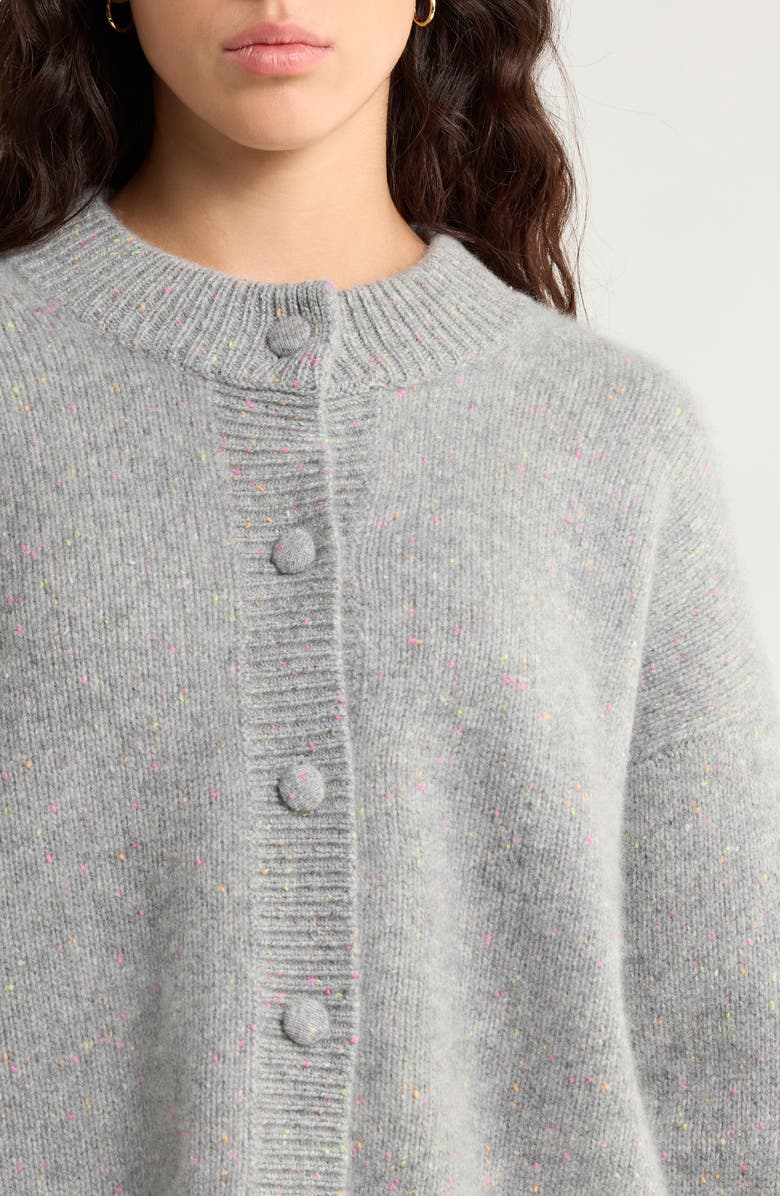FRAME The Flecked Cashmere Cardigan, Alternate, color, Silver