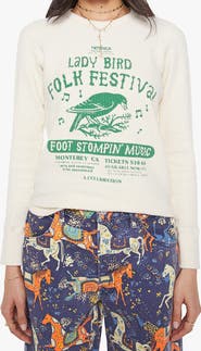 MOTHER Star Waffle Stitch Stretch Cotton Top