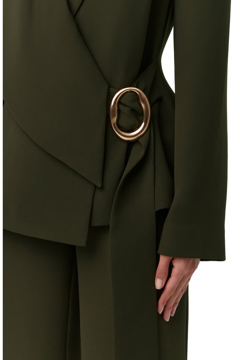 Asymmetric Wrap Blazer, Alternate, color, FOREST NIGHT