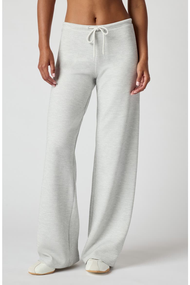 Wide Leg Jersey Rib Sweatpants, Main, color, HEATHER ICE