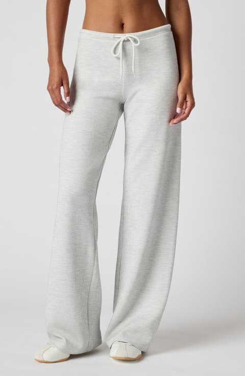 Wide Leg Jersey Rib Sweatpants
