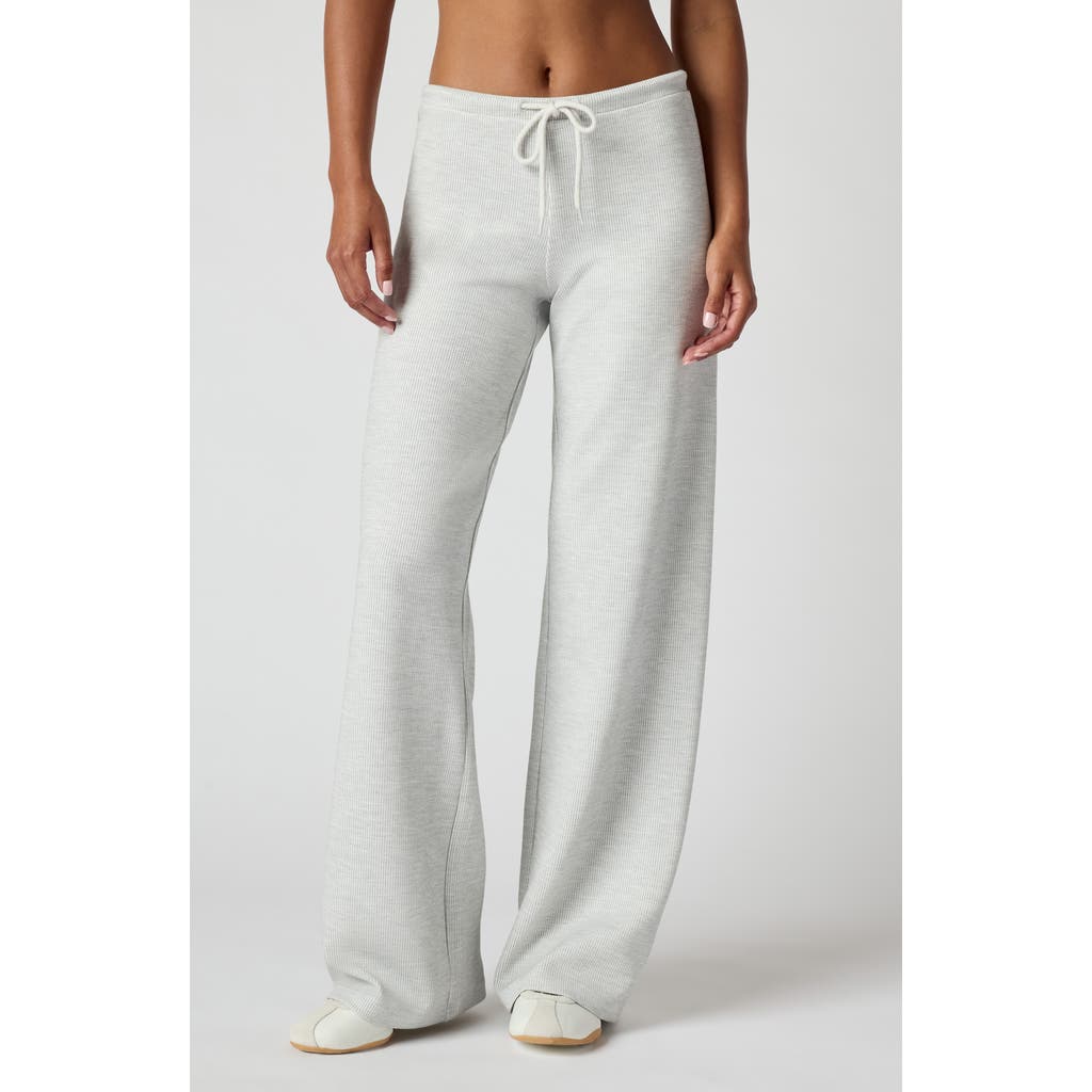 Florence By Mills Wide Leg Jersey Rib Sweatpants In White