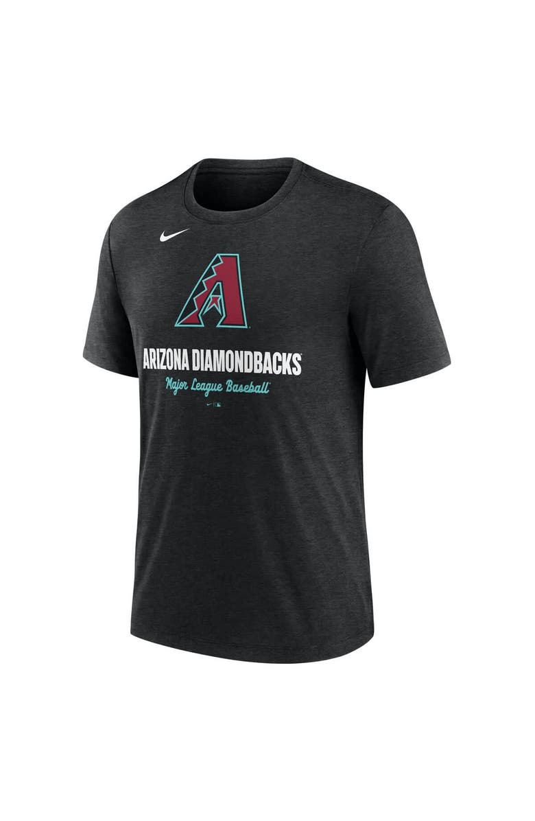 Nike Men's Nike Heather Black Arizona Diamondbacks Logo Tri-Blend T-Shirt, Alternate, color, Heather Black