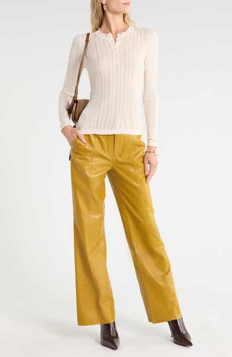 Delia Long Sleeve Pointelle Henley