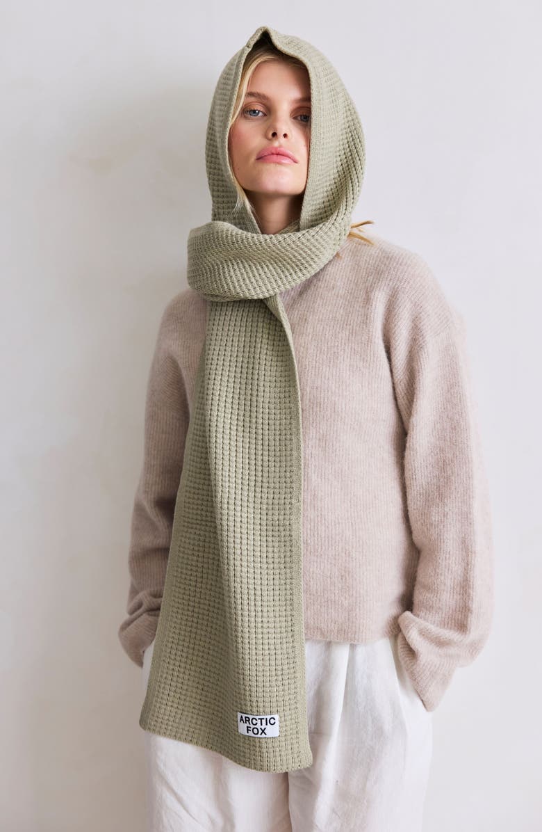 Arctic Fox & Co The Recycled Bottle Hooded Scarf, Main, color, Arctic Grey