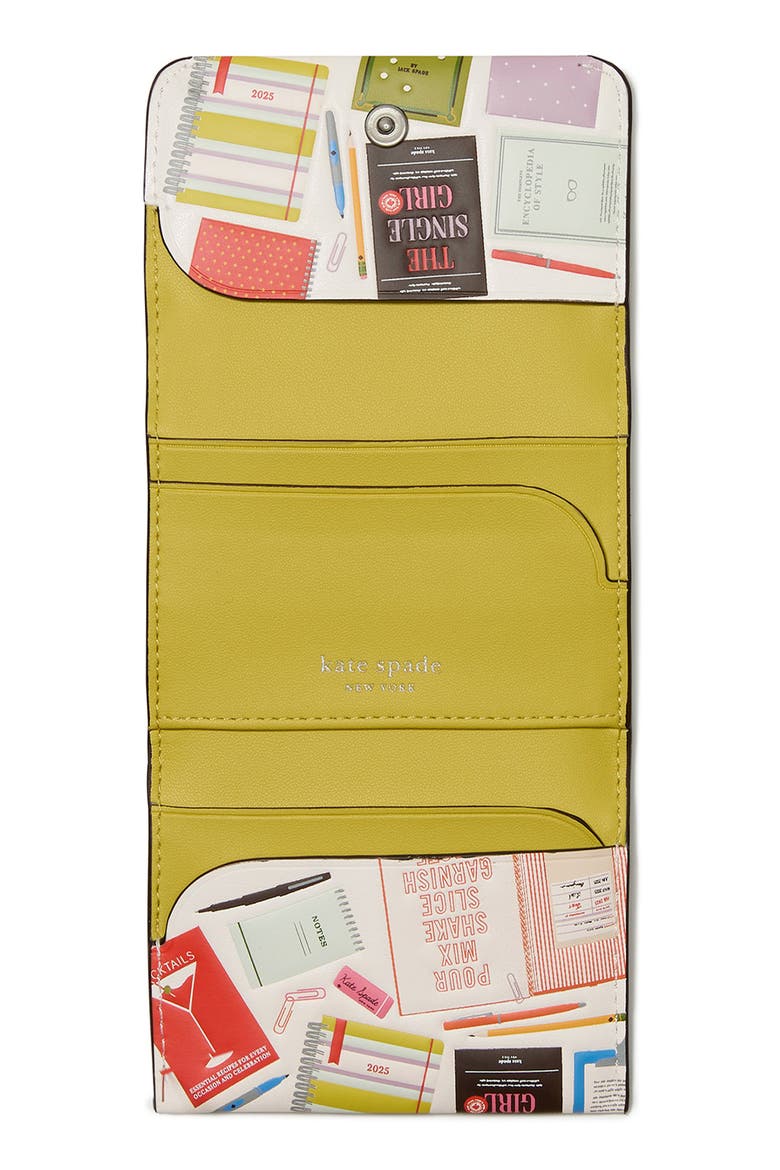 page turner bestsellers print leather card case, Alternate, color, CREAM MULTI