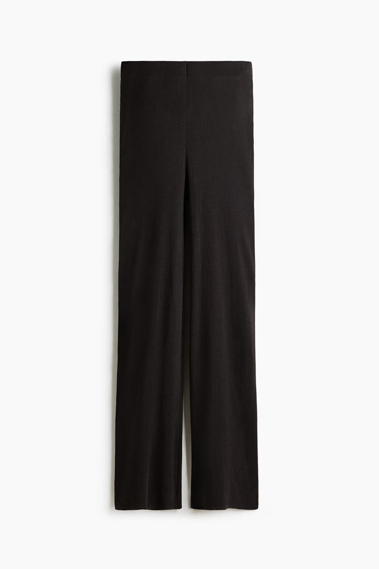 Rib-knit Trousers, Alternate, color, Dark brown