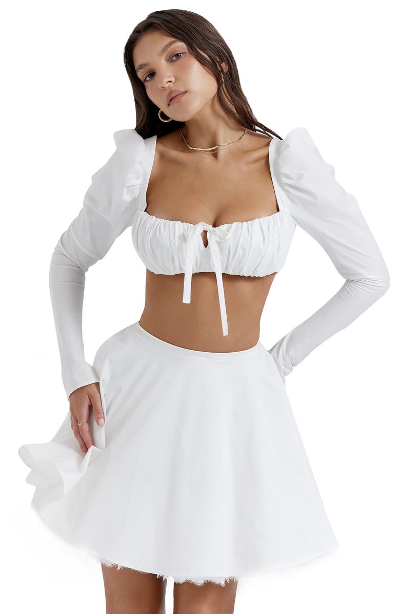 HOUSE OF CB Shira Long Sleeve Crop Top, Alternate, color,