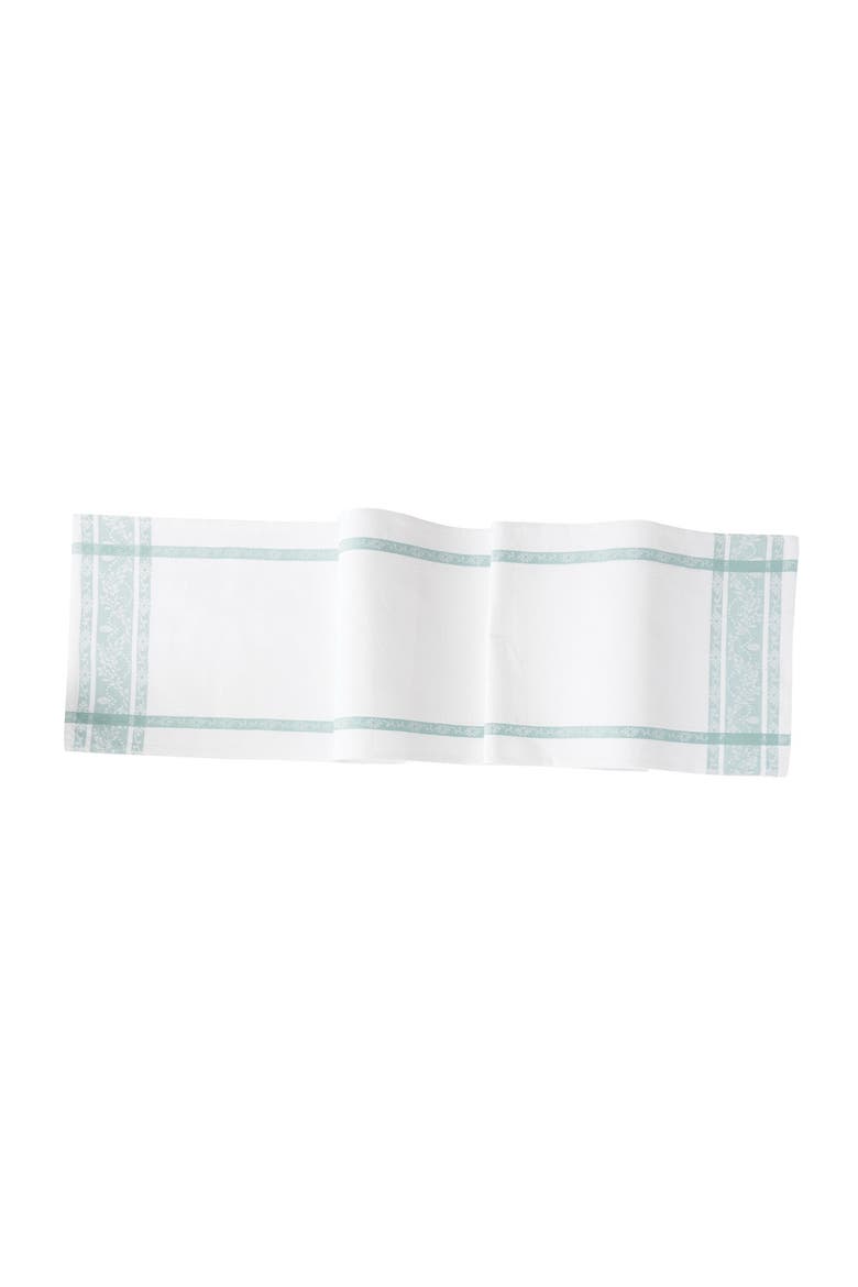 Rose Trellis Jacquard Sea Glass Table Runner 13" x 72", Main, color, Green