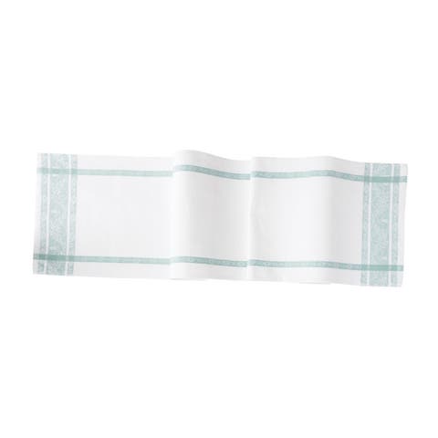Rose Trellis Jacquard Sea Glass Table Runner 13" x 72"