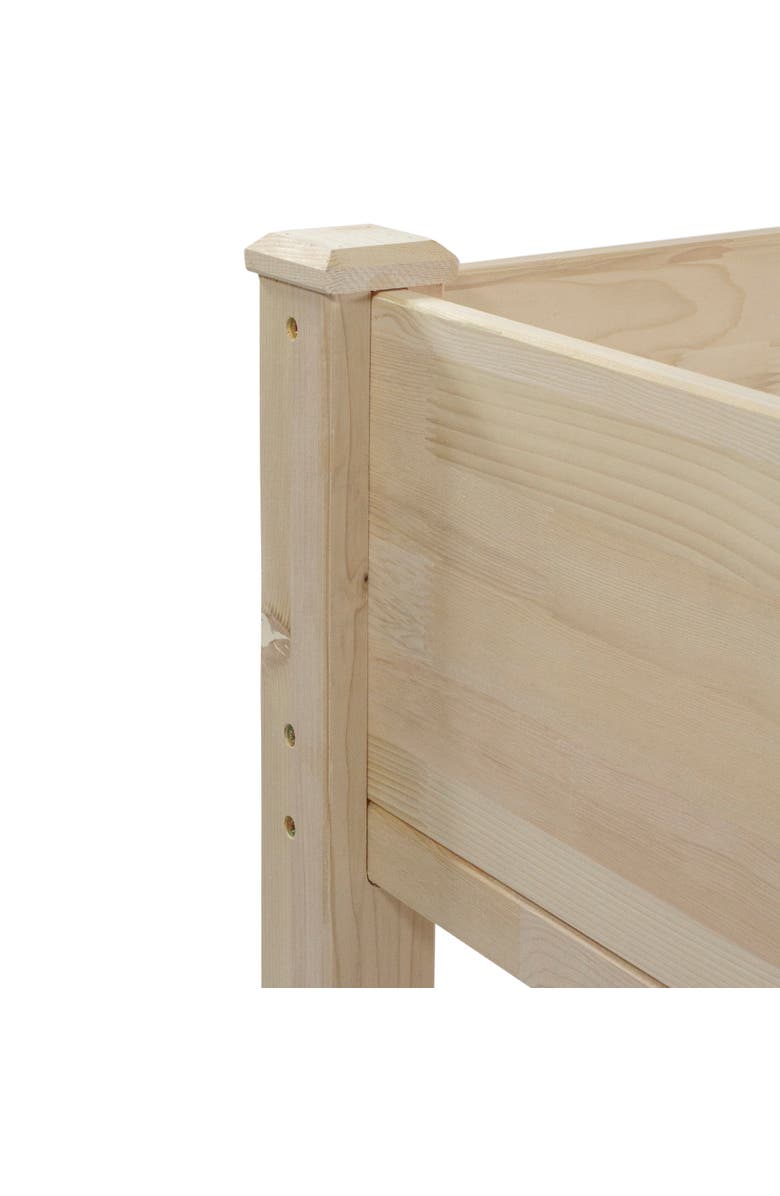 Northlight 4ft Natural Wood Raised Garden Bed Planter Box with Liner, Alternate, color, Brown