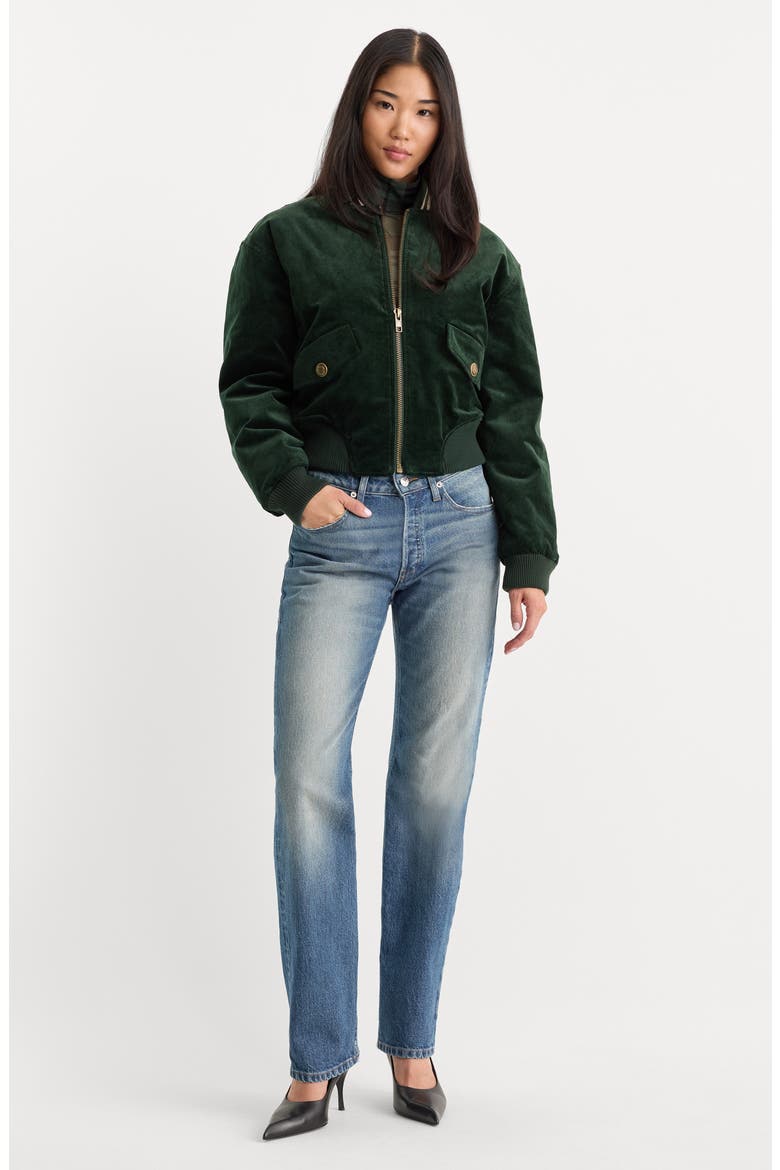 The Cord Varsity Jacket, Alternate, color, FOREST GREEN