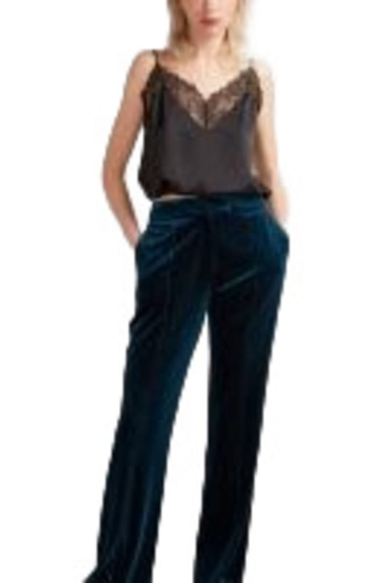 Belle & Bloom Reverie Velvet Pant, Alternate, color, Dark Teal