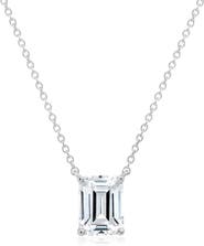 Crislu Emerald Cut Cubic Zirconia Pendant Necklace