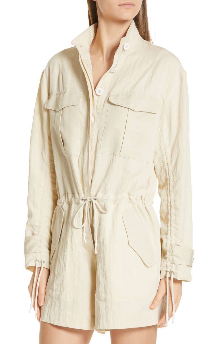 rag & bone Boa Ruched Sleeve Romper, Alternate, color, 