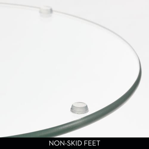 Idesign 12" Gina Glass Steel Drink Table In Transparent