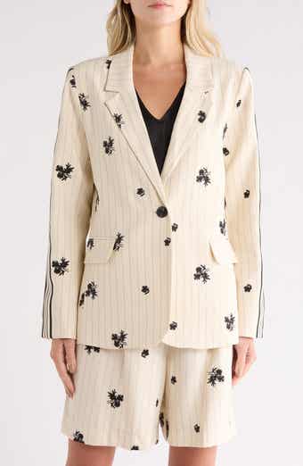 NVLT Embroidered Pinstripe Blazer
