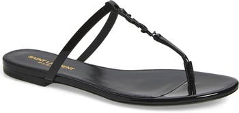 Cassandra YSL Logo T-Strap Sandal