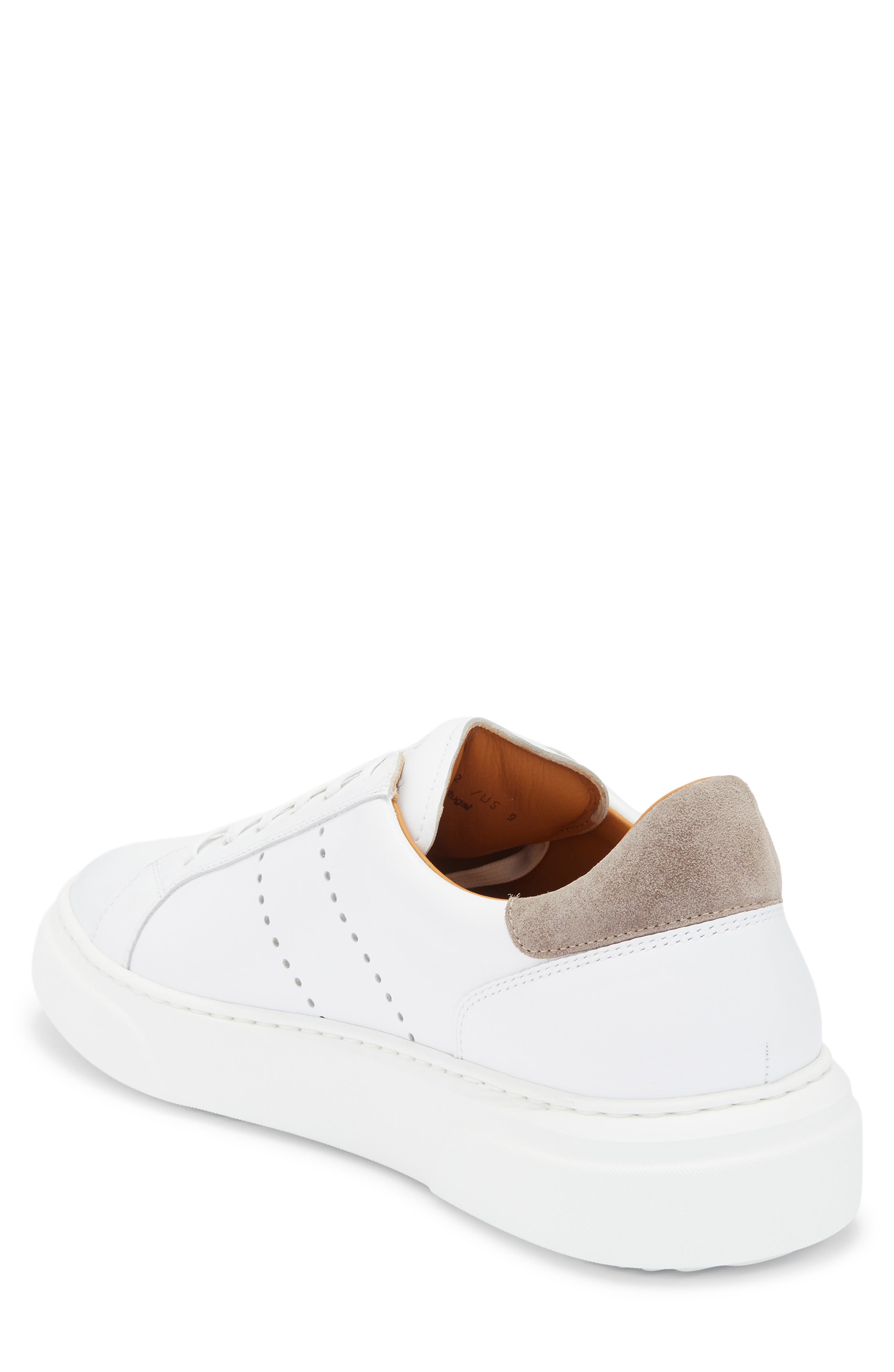 Magnanni Muro Leather Sneaker, Alternate, color, White / Tierra Suede