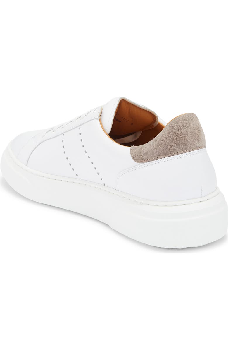 Magnanni Muro Leather Sneaker, Alternate, color, White / Tierra Suede