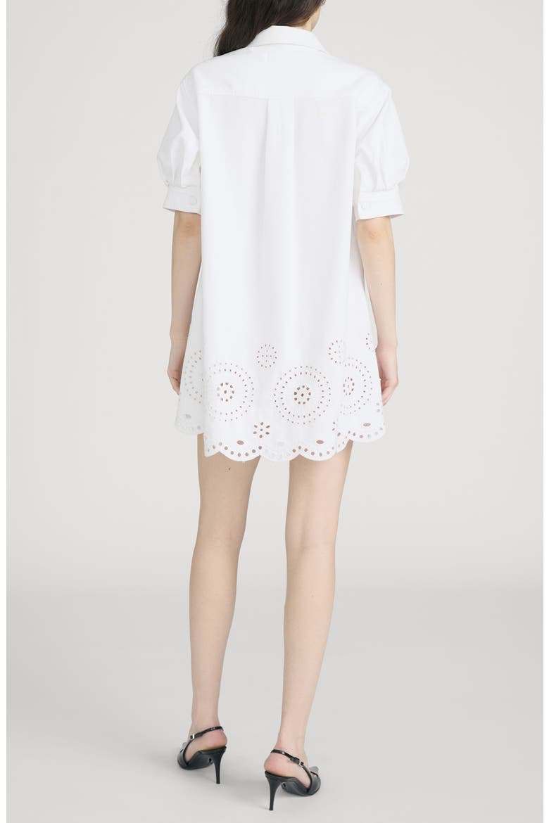 The Eyelet Play Shirtdress, Alternate, color, WHITE