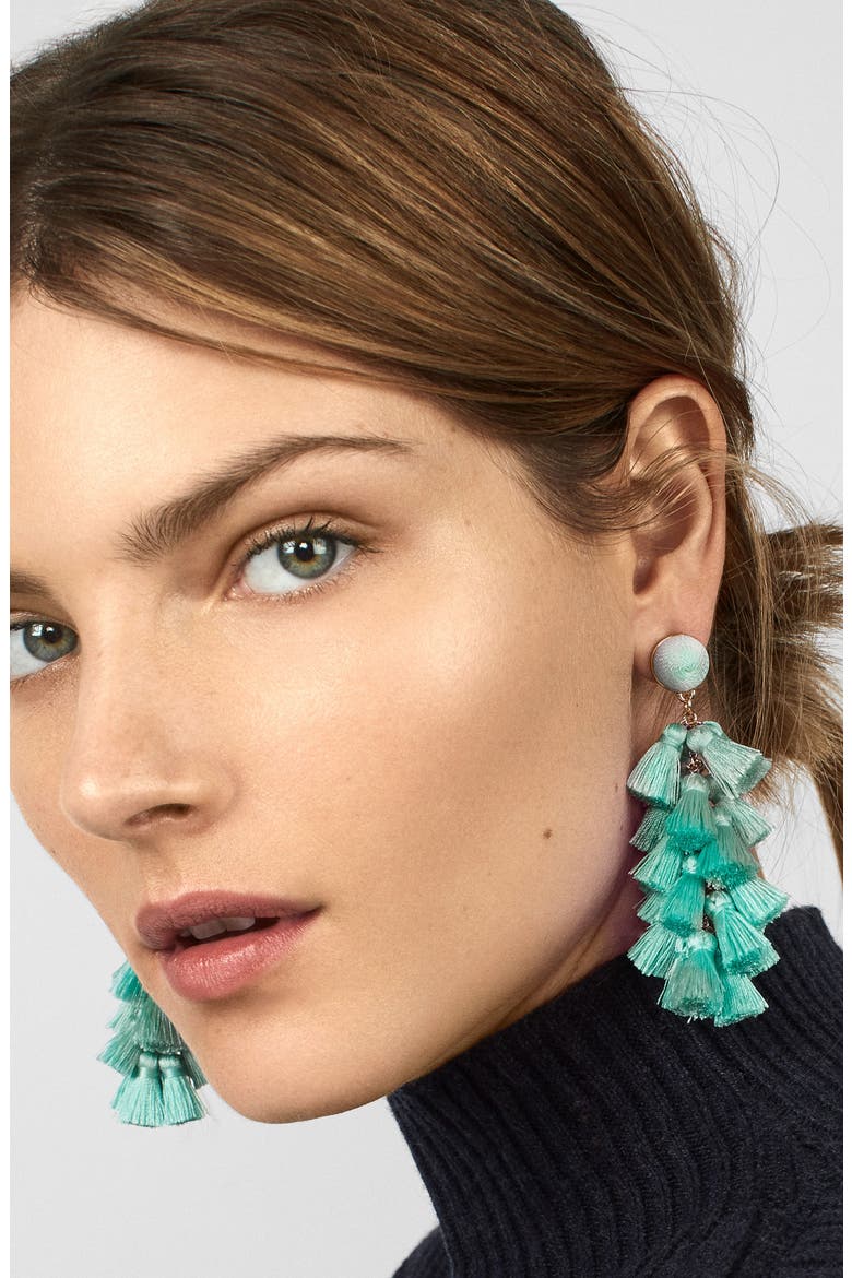 Contessa Tassel Earrings, Alternate, color, MINT