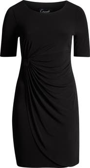 Connected Apparel Faux Wrap Dress