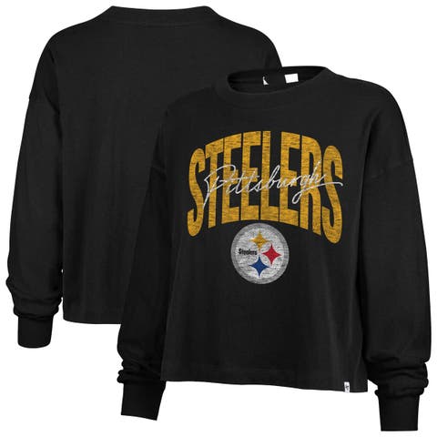 Women's '47 Black Pittsburgh Steelers Muse Sydney Long Sleeve T-Shirt