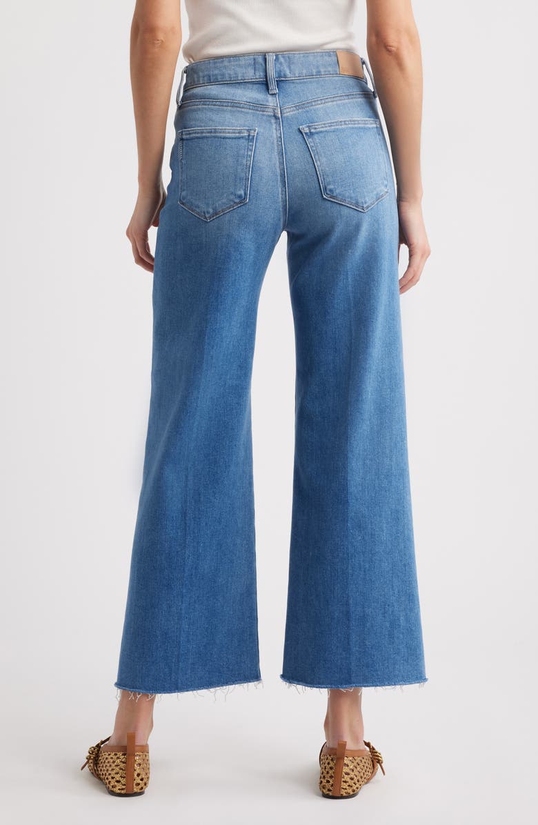 PAIGE Anessa High Waist Raw Hem Wide Leg Jeans, Alternate, color,
