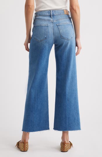 Anessa High Waist Raw Hem Wide Leg Jeans
