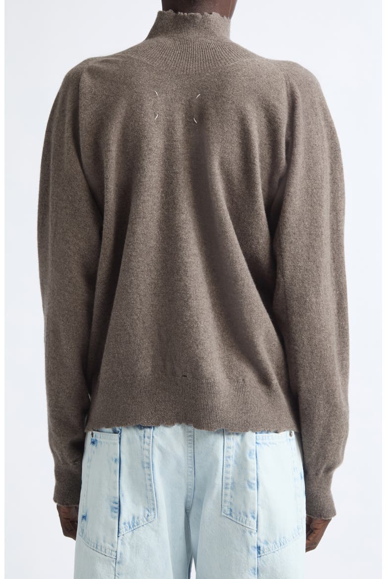 Lived In Distressed Wool Turtleneck Sweater, Alternate, color, MUD