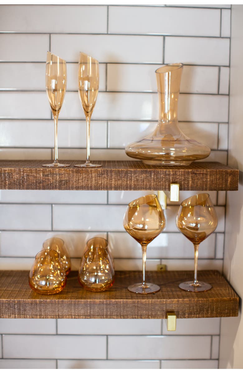Jeanne Fitz Slant Collection Red Wine Glasses, Set of 2, Gold, Alternate, color, Gold