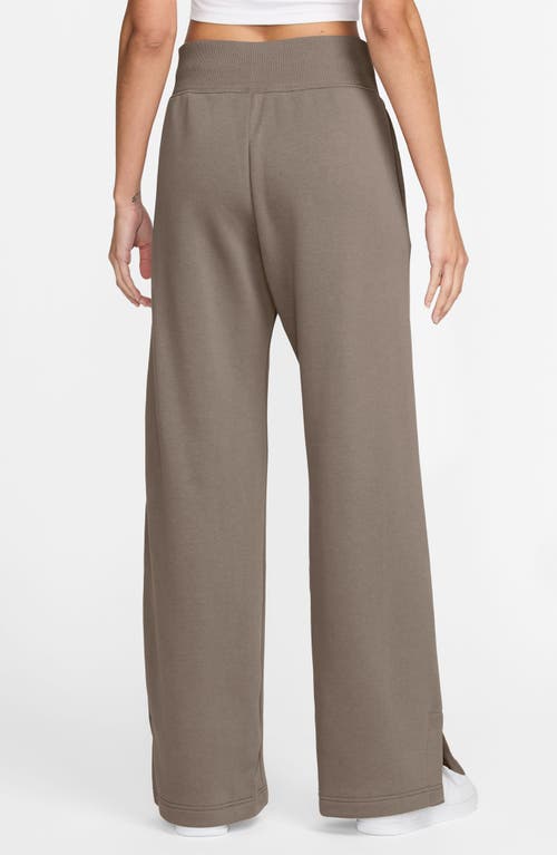 Nike Sportswear Phoenix High Waist Wide Leg Sweatpants In Brown