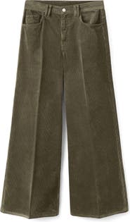 MANGO High Waist Wide Leg Corduroy Jeans