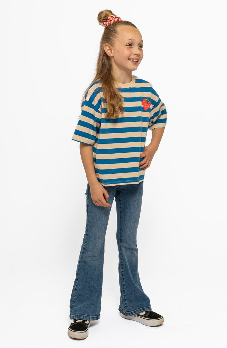THE NEW Kids' Stripe Strawberry Embroidered Organic Cotton T-Shirt, Alternate, color, 