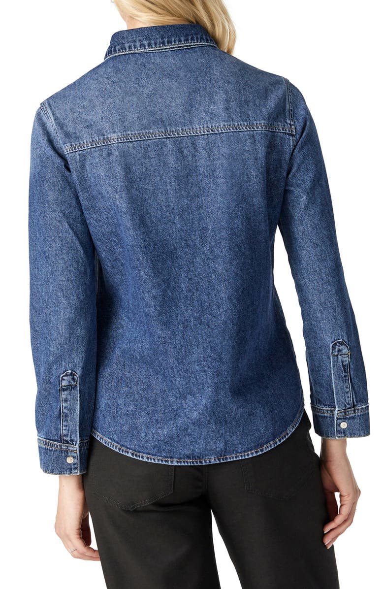 Mavi Jeans Levin Bracelet Sleeve Denim Shirt Jacket, Alternate, color, Dark Blue Denim
