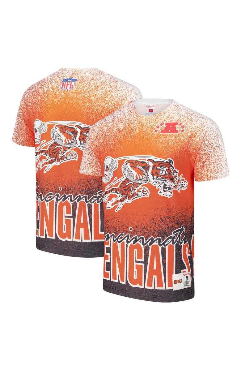 Mitchell & Ness Men's Mitchell & Ness  White Cincinnati Bengals Team Burst Vintage Logo T-Shirt, Alternate, color, White