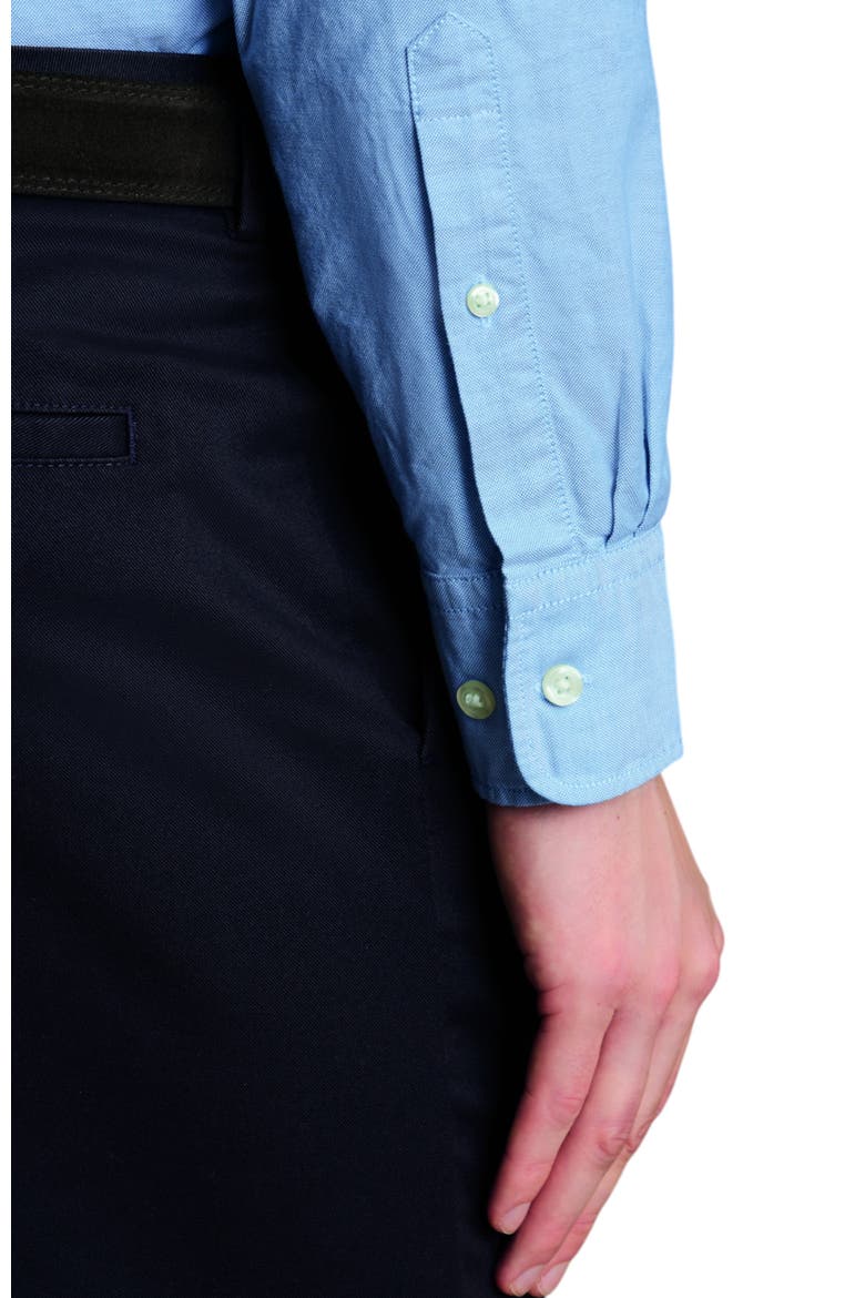 Plain button-down stretch washed Oxford shirt, Alternate, color, Sky Blue