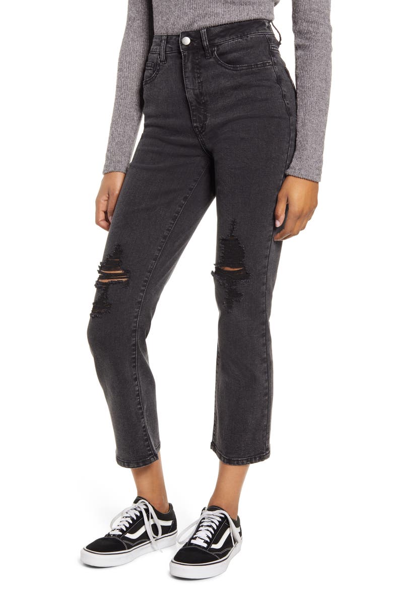 Tinsel Distressed Straight Leg Jeans, Main, color, 