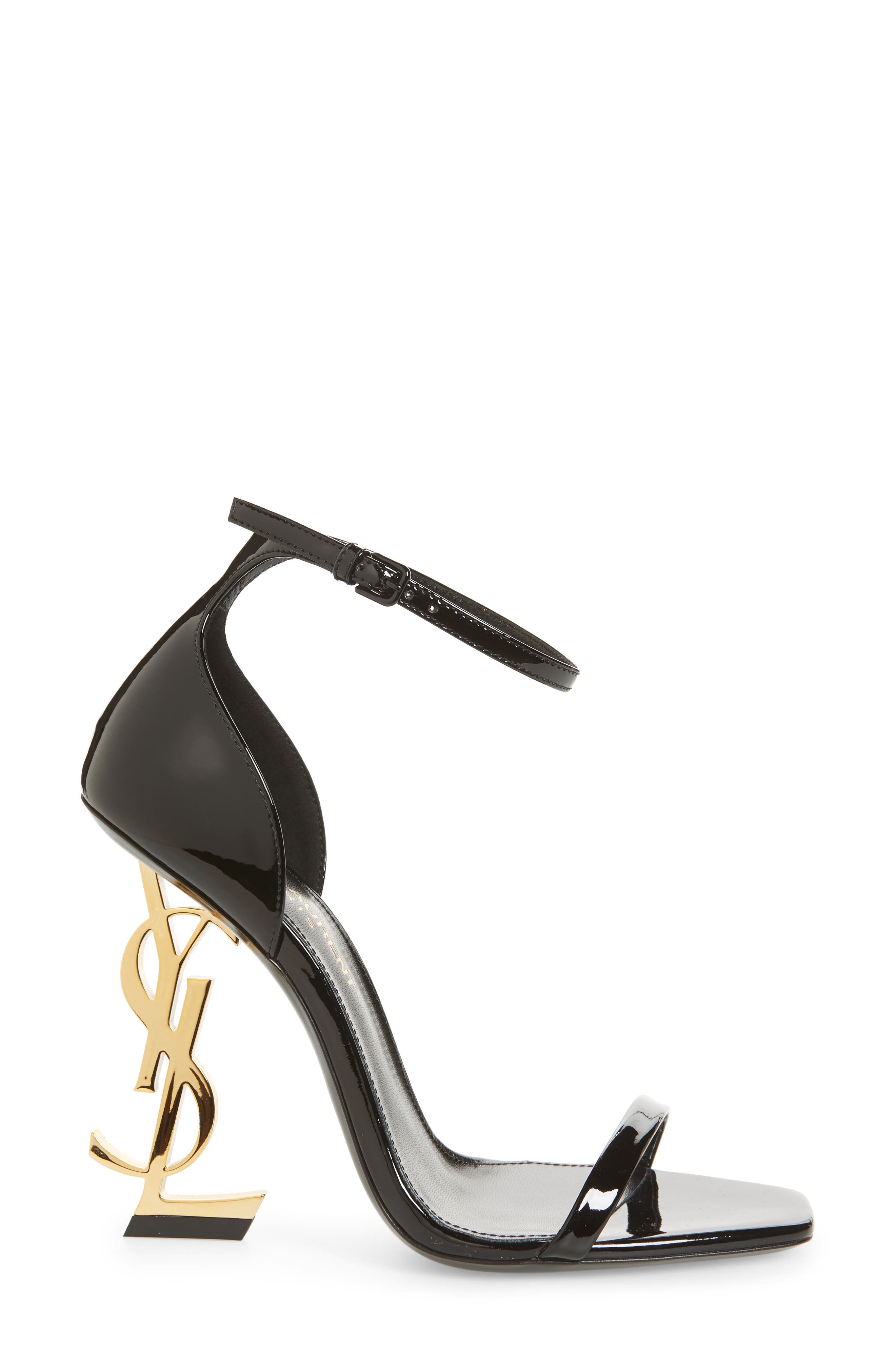 Opyum YSL Ankle Strap Sandal, Alternate, color, BLACK PATENT/ GOLD
