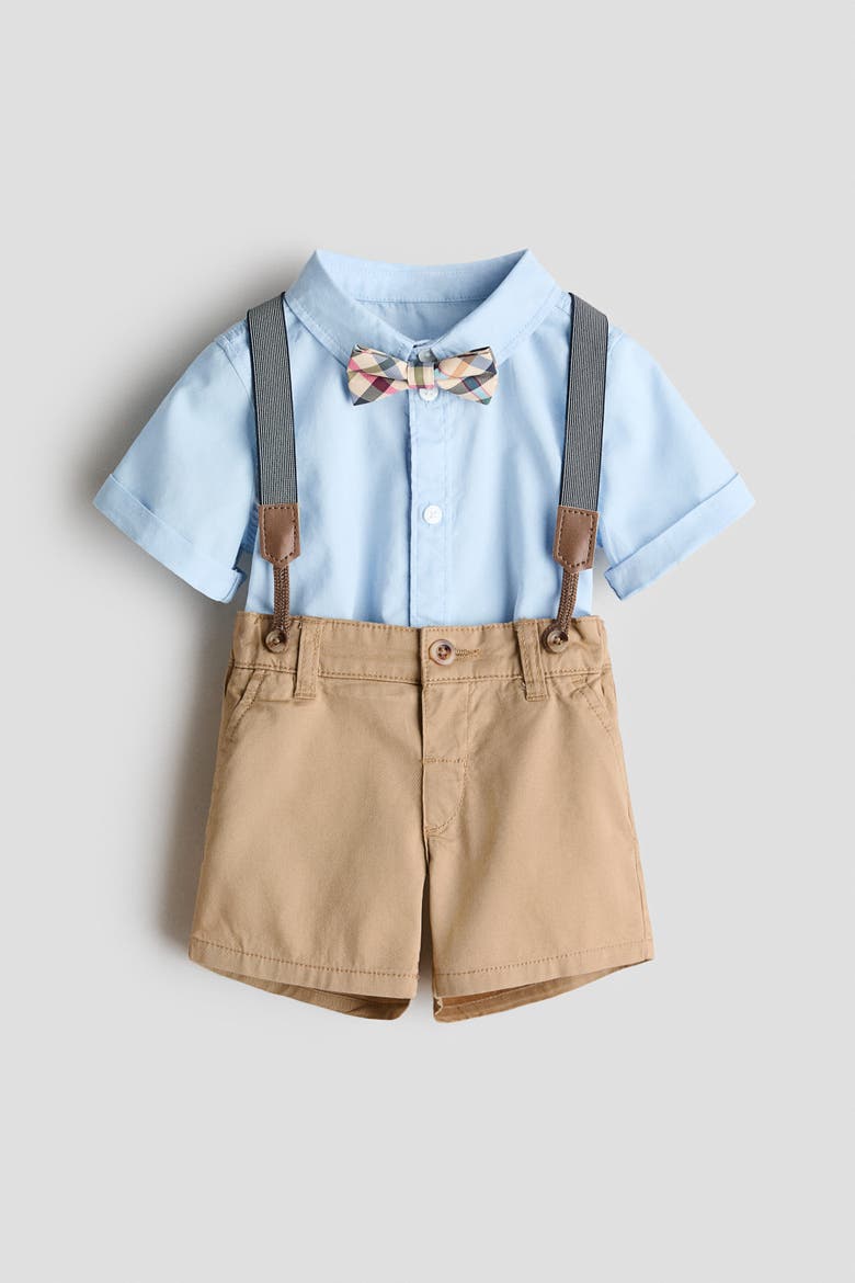 3-piece Dressy Set, Main, color, Light blue/beige