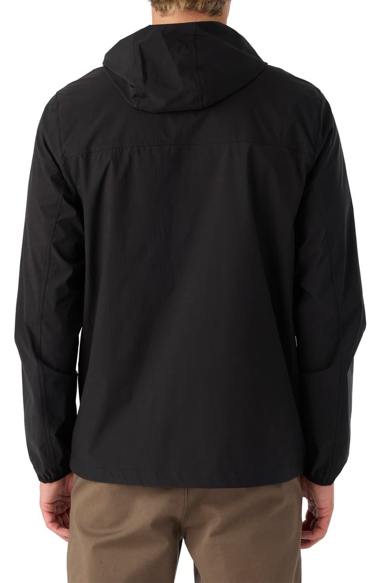 O'Neill TRVLR Hooded Water Repellent Windbreaker, Alternate, color, Black