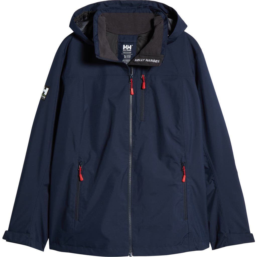 Helly Hansen Crew 2.0 Waterproof Midlayer Hooded Sailing Jacket In Navy