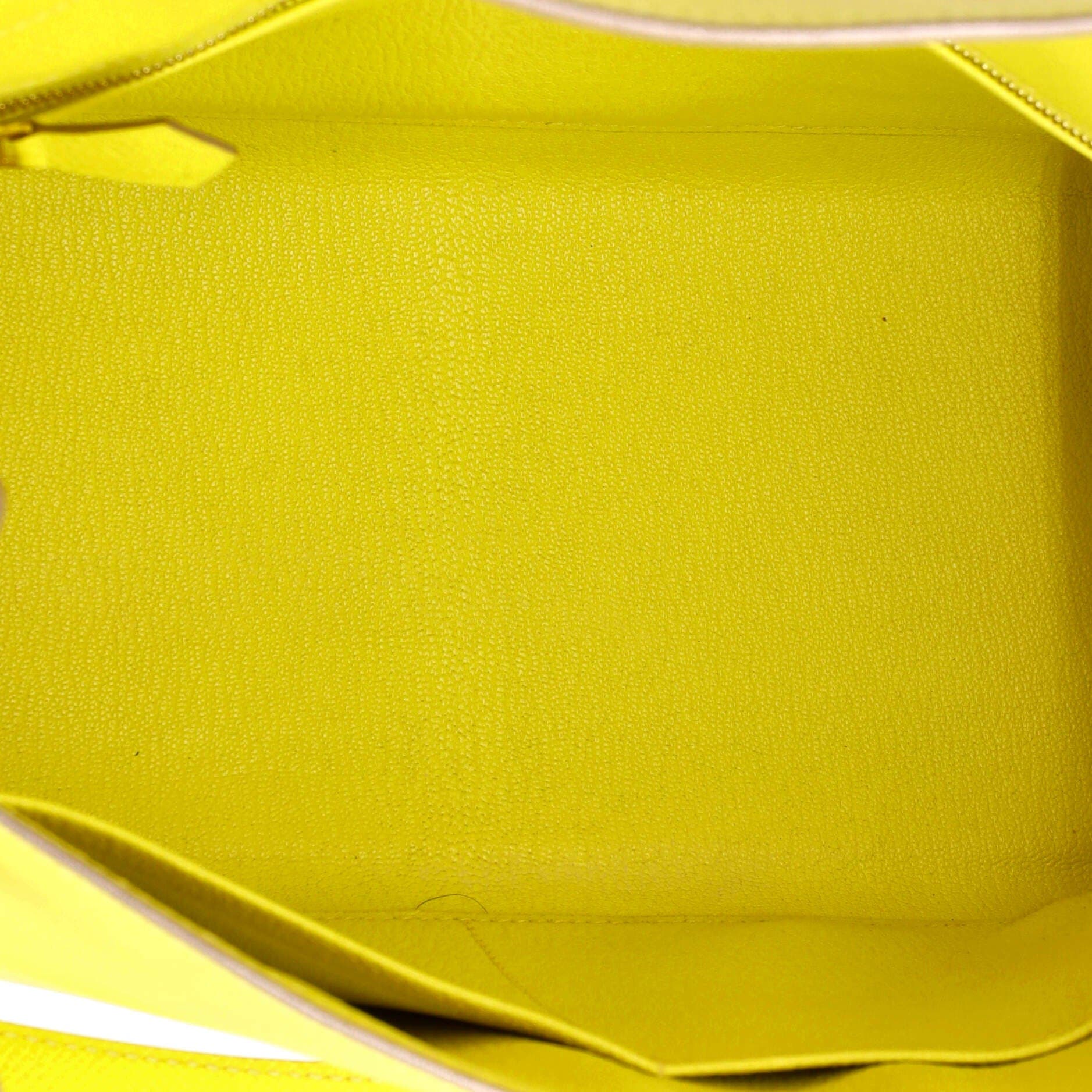 Pre-Owned Hermes Kelly Handbag Yellow Epsom with Gold Hardware 28, Alternate, color, Lime