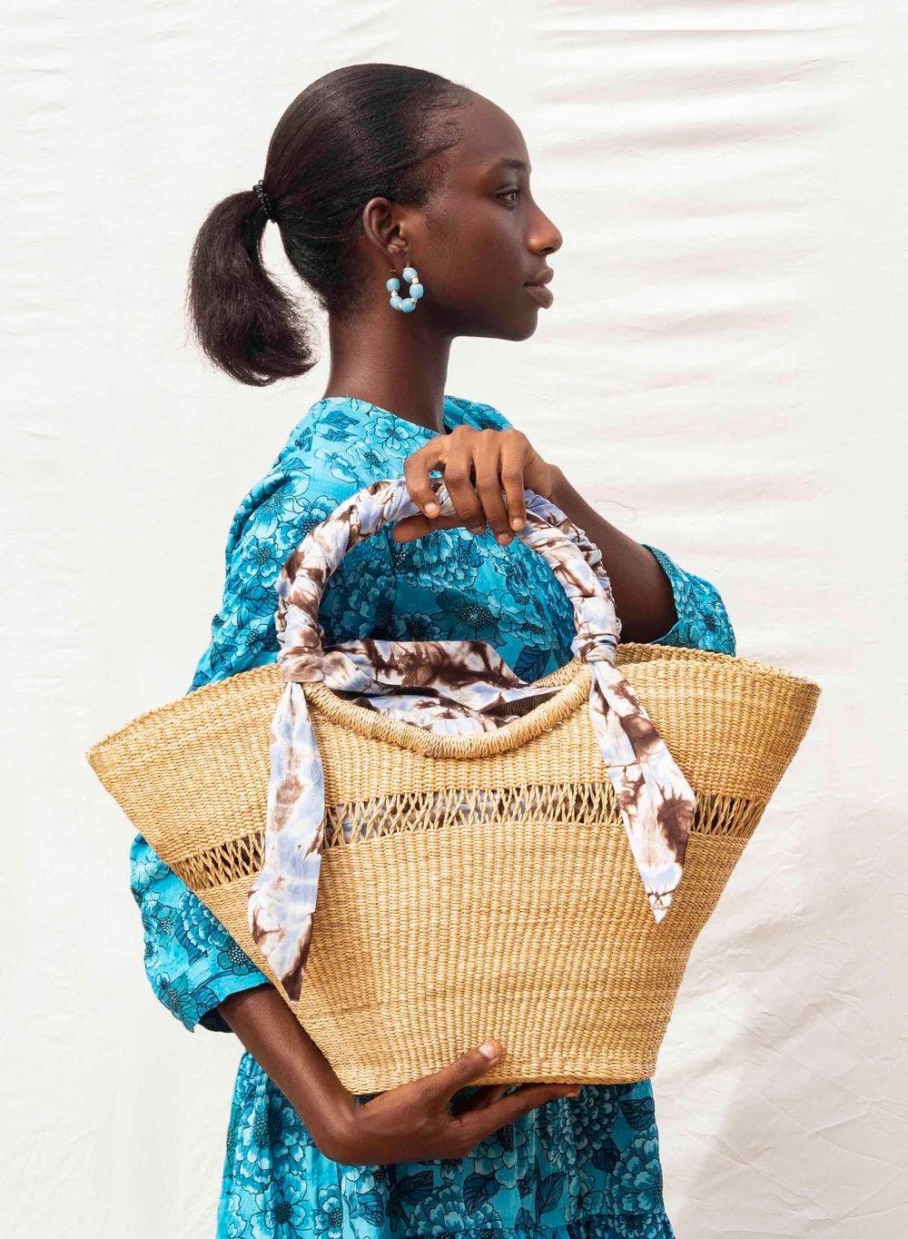 Butterfly Bag Medium, Alternate, color, Natural w/ Light Blue