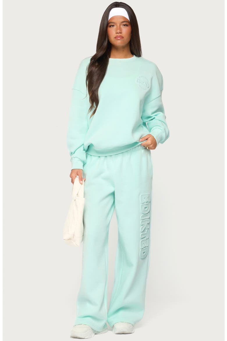 Alysa Wide Leg Sweatpants, Alternate, color, AQUA