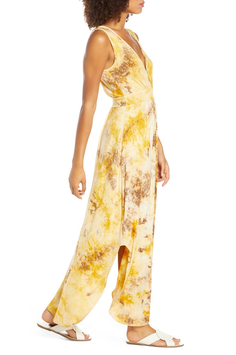 Plunge Dress, Alternate, color, MUSTARD