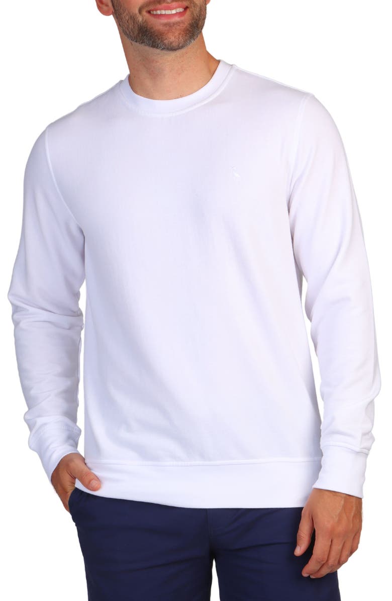 TailorByrd Sueded Fleece Crewneck Pullover, Main, color, White