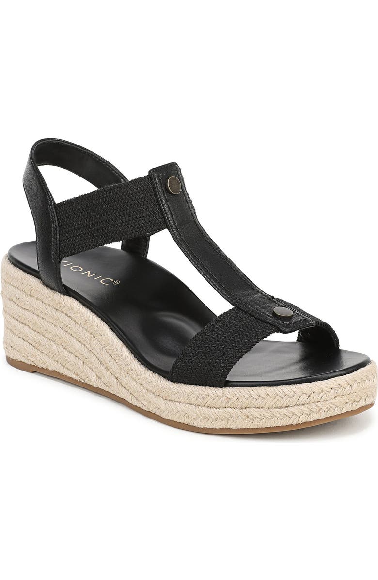 Vionic Calera Wedge Sandal, Main, color, Black