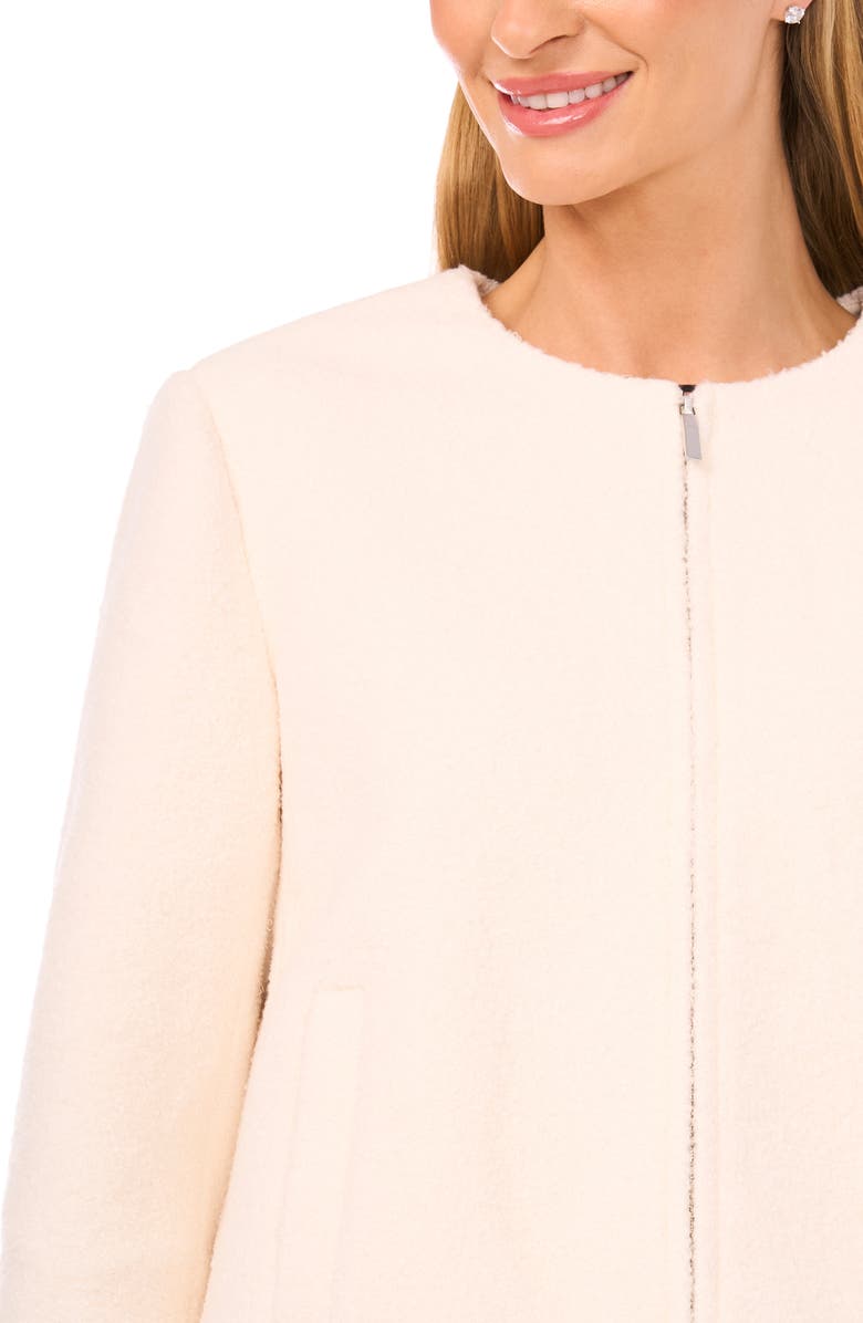Halogen<sup>®</sup> High Pile Fleece Crop Zip Jacket, Alternate, color, New Ivory
